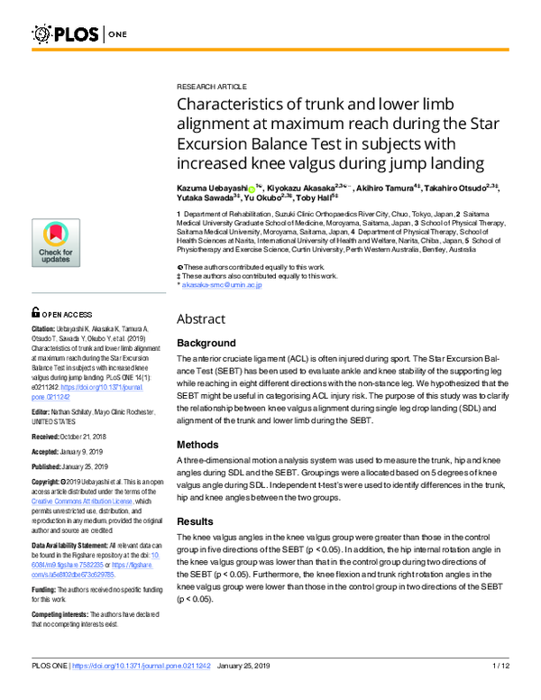 (PDF) Characteristics of trunk and lower limb alignment at maximum ...