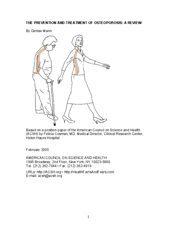 (PDF) The prevention and treatment of osteoporosis: a review