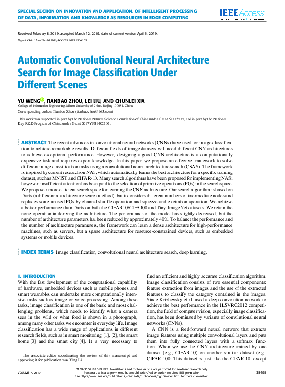 (PDF) Automatic Convolutional Neural Architecture Search for Image ...