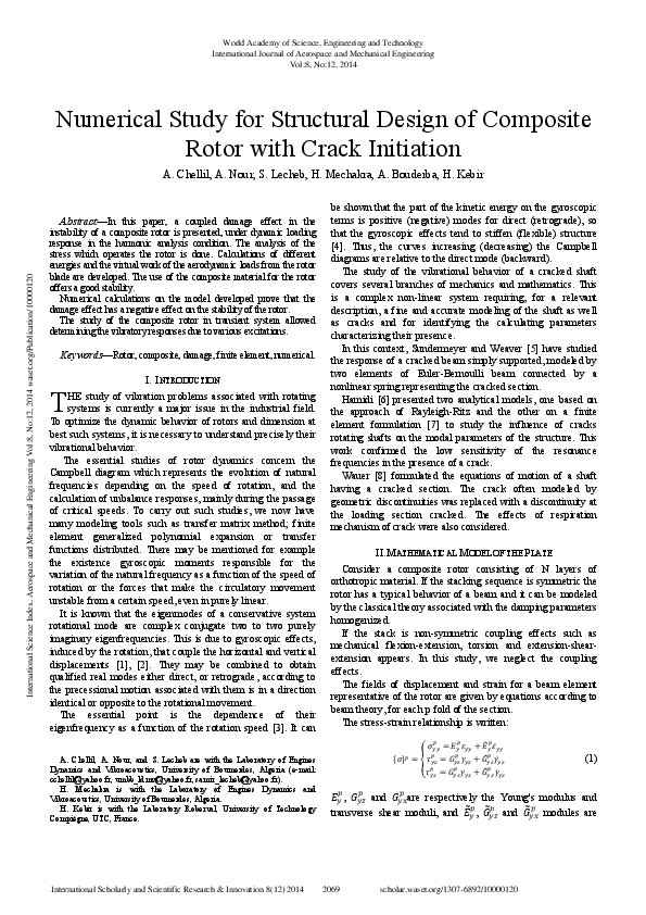 (PDF) Numerical Study for Structural Design of Composite Rotor with ...