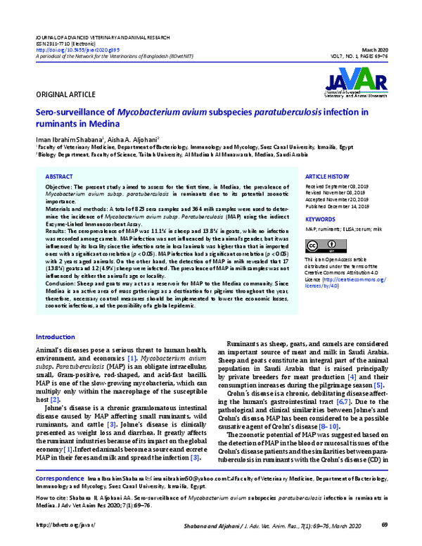 (PDF) Sero-surveillance of Mycobacterium avium subspecies ...
