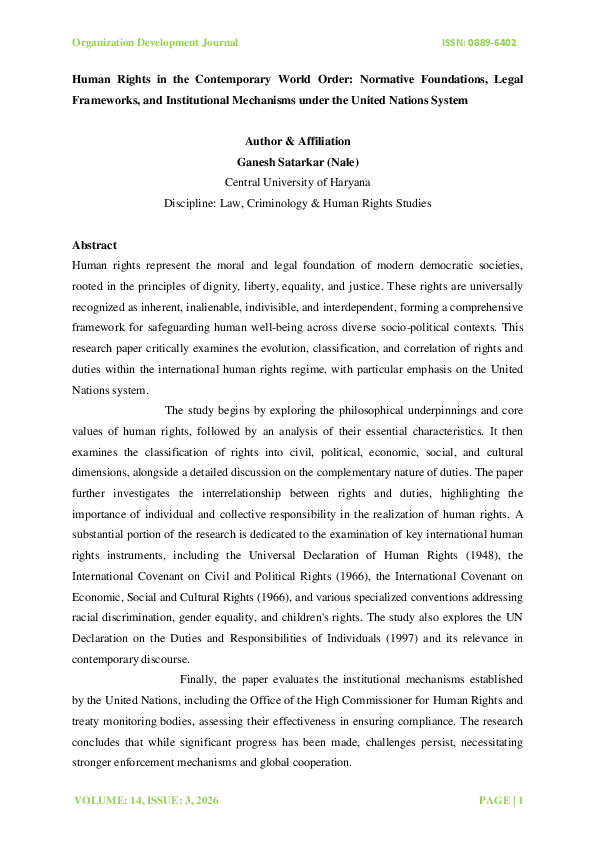 (PDF) Human Rights in the Contemporary World Order: Normative ...
