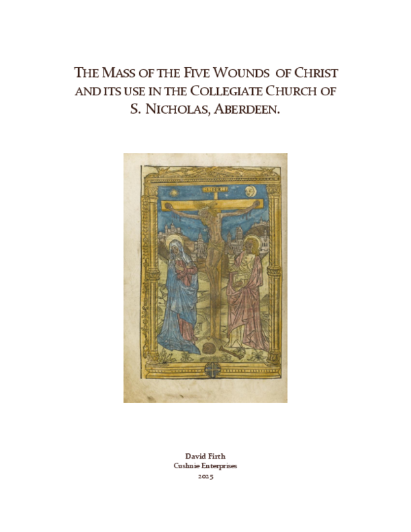 (PDF) THE MASS OF THE FIVE WOUNDS OF CHRIST AND ITS USE IN THE ...