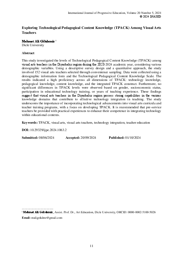 (PDF) Exploring Technological Pedagogical Content Knowledge (TPACK ...