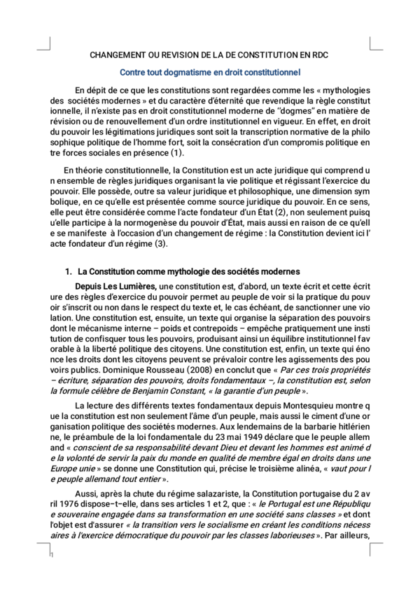 (PDF) CHANGEMENT OU REVISION DE LA DE CONSTITUTION EN RDC 2 Phoenix