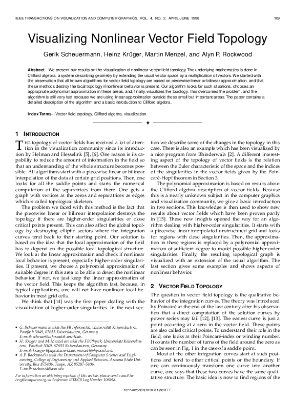 (PDF) Visualizing nonlinear vector field topology
