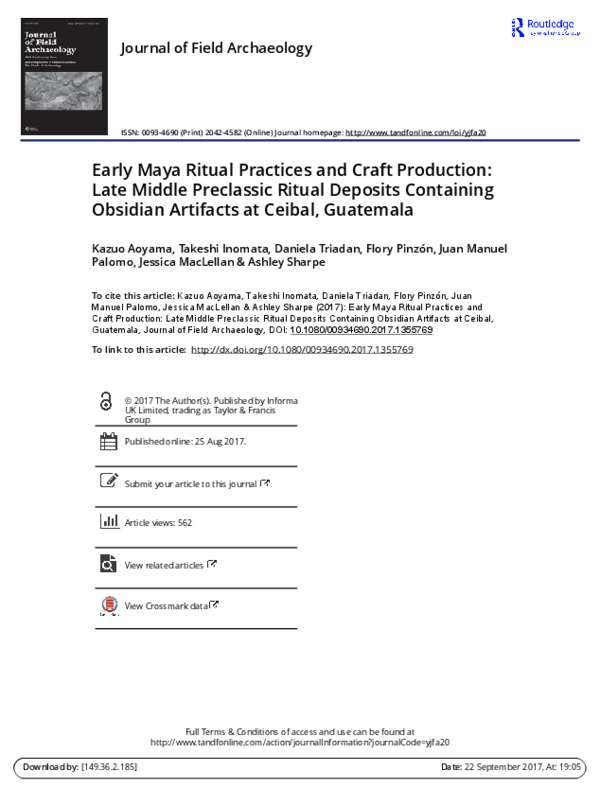 (PDF) Early Maya Ritual Practices and Craft Production: Late Middle ...