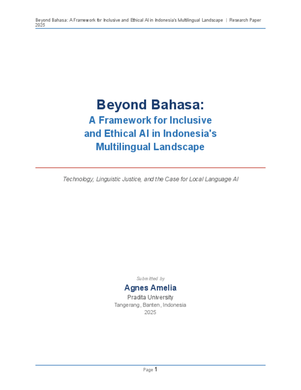 (PDF) Beyond Bahasa A Framework for Inclusive and Ethical AI in ...