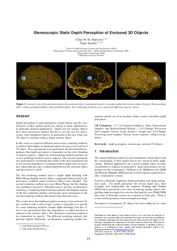 (PDF) Stereoscopic static depth perception of enclosed 3D objects