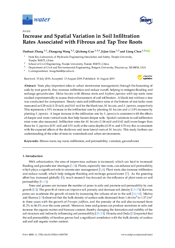 (PDF) Increase and Spatial Variation in Soil Infiltration Rates ...