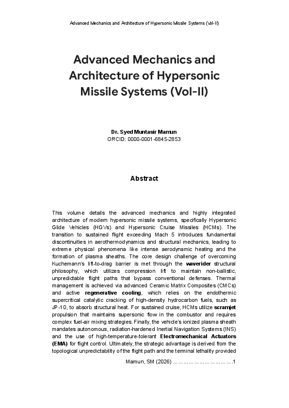 (PDF) Advanced Mechanics and Architecture of Hypersonic Missile Systems ...