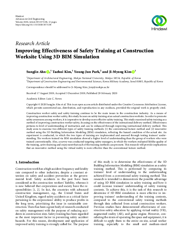(PDF) Improving Effectiveness of Safety Training at Construction ...