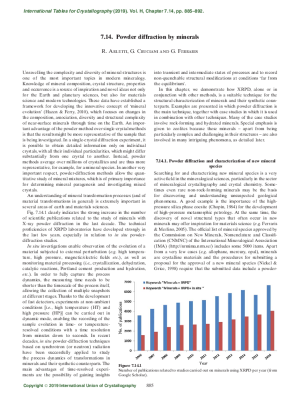 (PDF) Powder diffraction by minerals