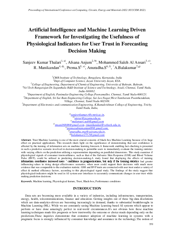 (PDF) Artificial Intelligence and Machine Learning Driven Framework for ...