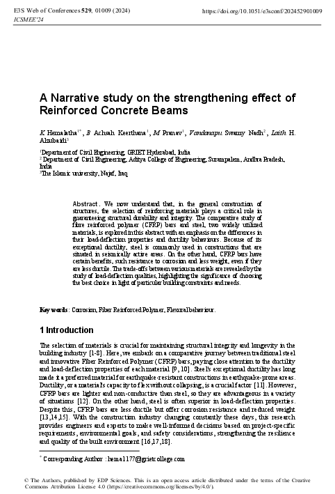(PDF) A Narrative study on the strengthening effect of Reinforced ...