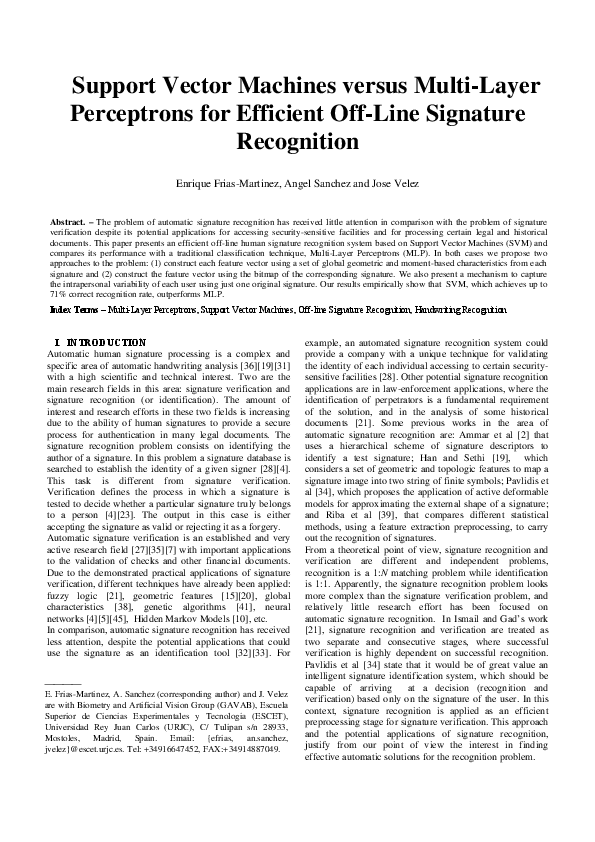 (PDF) Support vector machines versus multi-layer perceptrons for ...