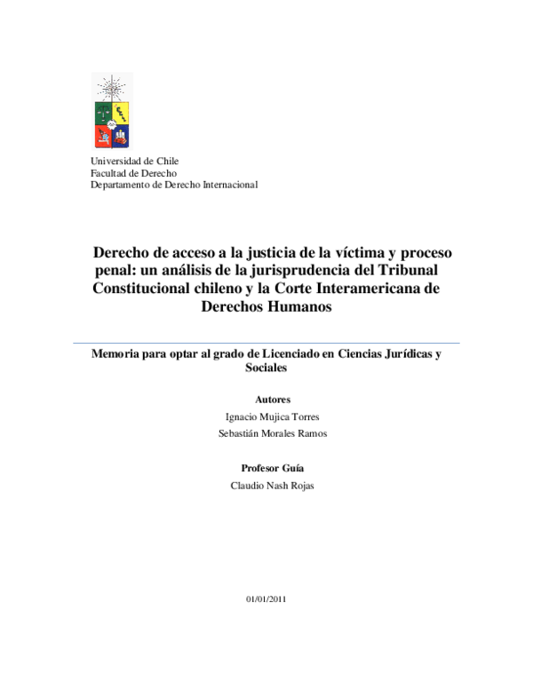 (PDF) Derecho de acceso a la justicia de la víctima y proceso penal ...