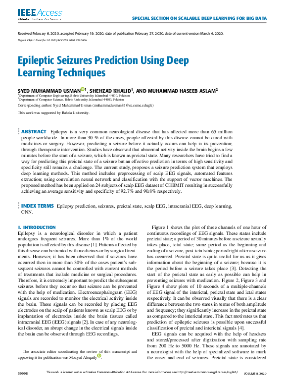 (PDF) Epileptic Seizures Prediction Using Deep Learning Techniques
