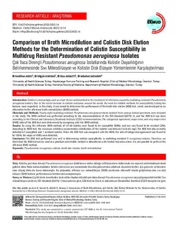 (PDF) Comparison of Broth Microdilution and Colistin Disk Elution ...