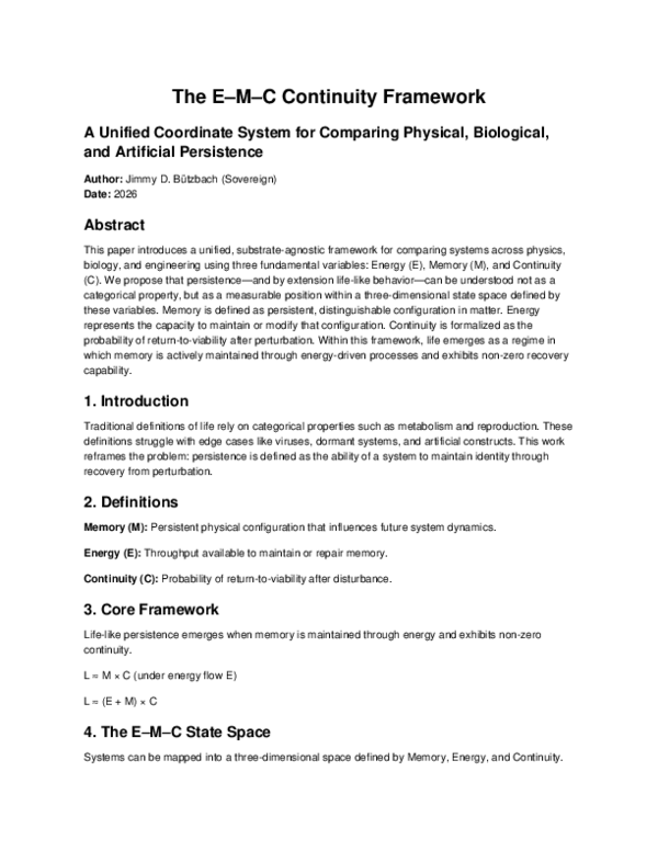 (PDF) The E-M-C Continuity Framework A Unified Coordinate System for ...