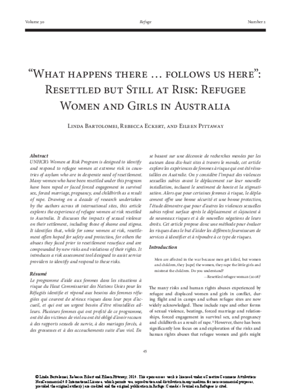 (PDF) “What happens there ... follows us here”: Resettled but Still at ...