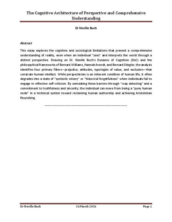 (PDF) The Cognitive Architecture of Perspective and Comprehensive ...