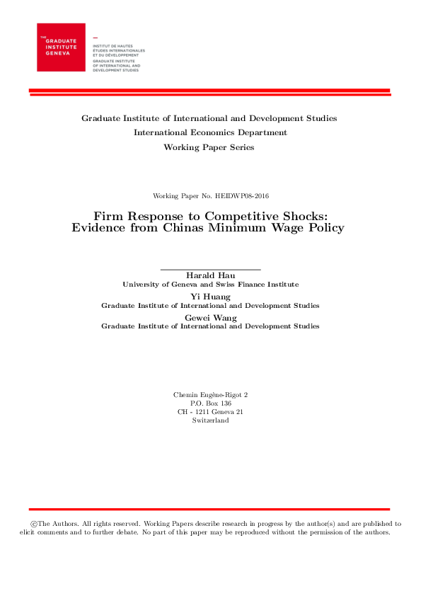 (PDF) Firm Response to Competitive Shocks: Evidence from China's ...