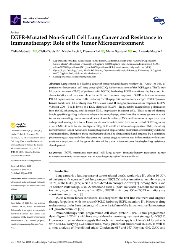 (PDF) EGFR-Mutated Non-Small Cell Lung Cancer and Resistance to ...