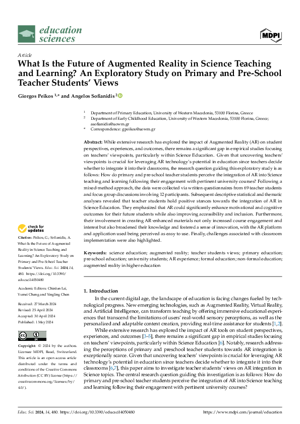 (PDF) What Is the Future of Augmented Reality in Science Teaching and ...