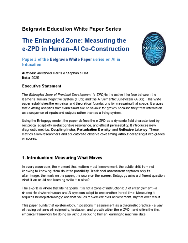 (PDF) Belgravia Education White Paper Series The Entangled Zone ...