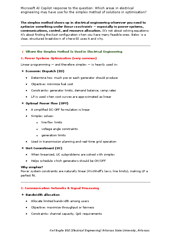 (PDF) Use of the Simplex Method of solutions in optimisation for ...