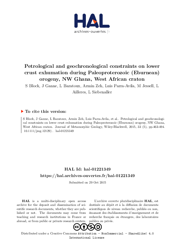 (PDF) Petrological and geochronological constraints on lower crust ...