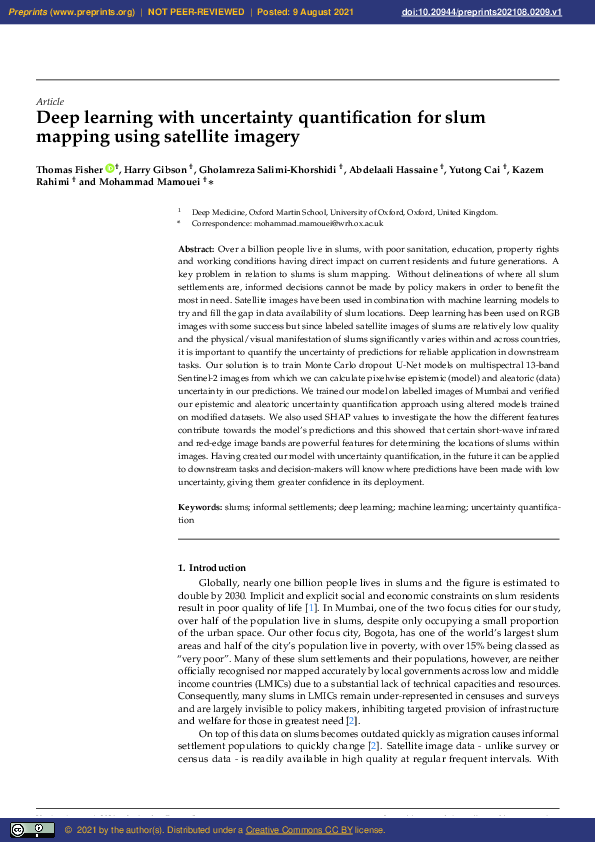 (PDF) Deep learning with uncertainty quantification for slum mapping ...