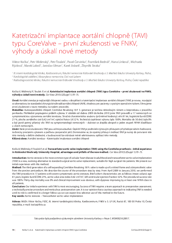 (PDF) Transcatheter aortic valve implantation (TAVI) using the ...