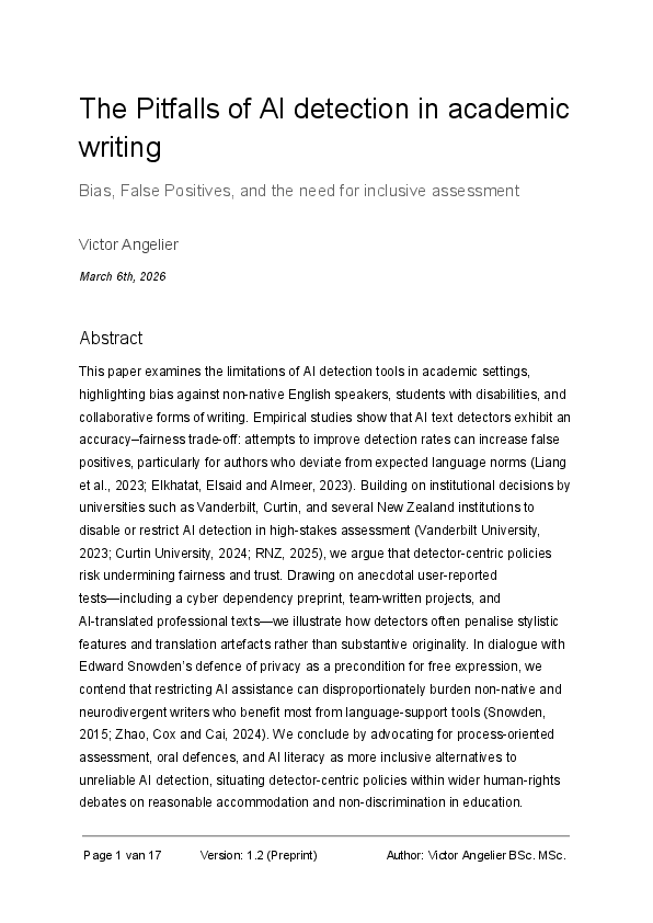 (PDF) The Pitfalls of AI Detection in Academic Writing Bias, False ...