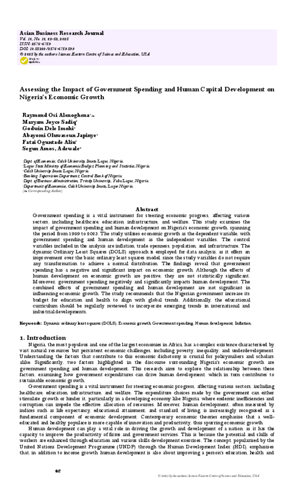 (PDF) Assessing the Impact of Government Spending and Human Capital ...