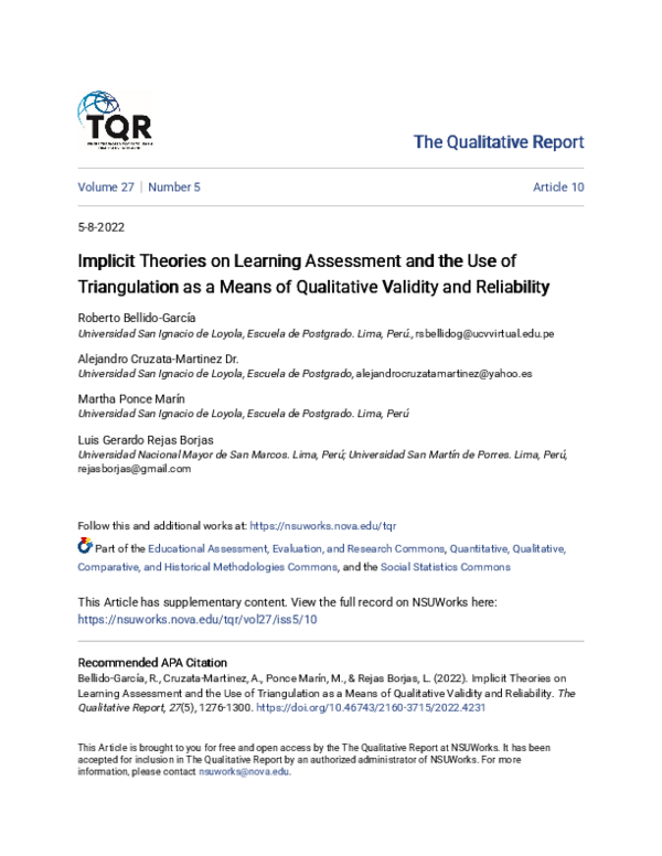 (PDF) The Qualitative Report The Qualitative Report