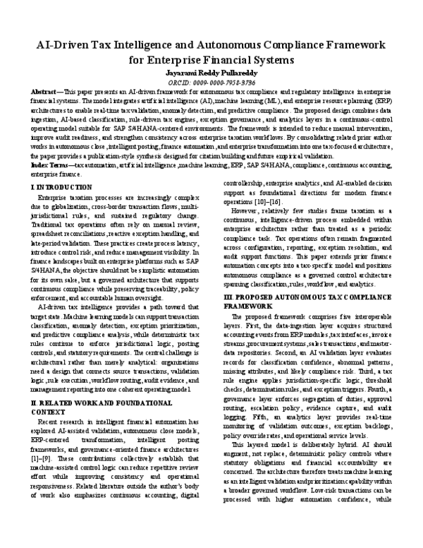 (PDF) AI-Driven Tax Intelligence and Autonomous Compliance Framework ...