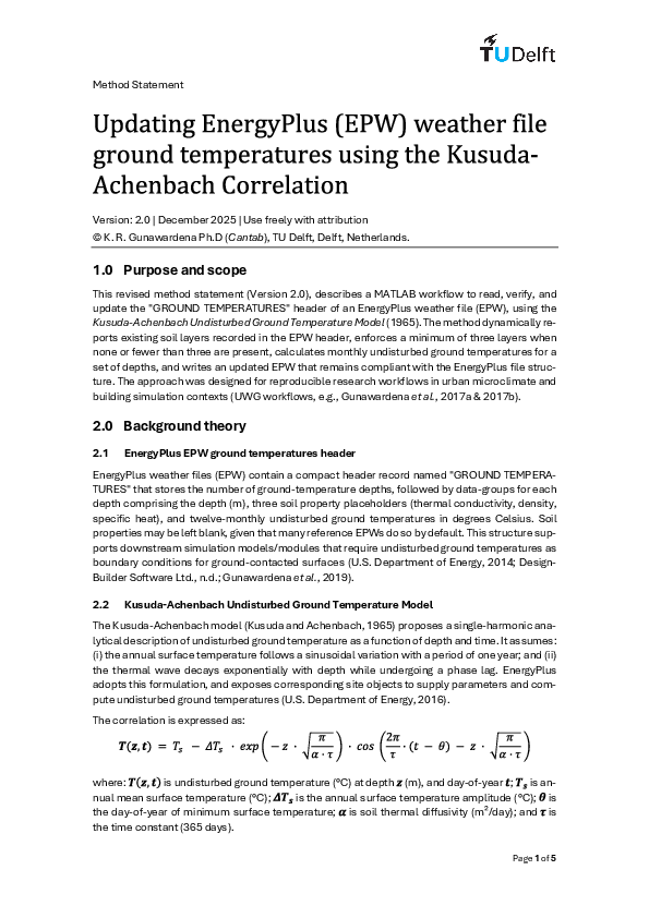 (PDF) Updating EnergyPlus (EPW) weather file ground temperatures using ...