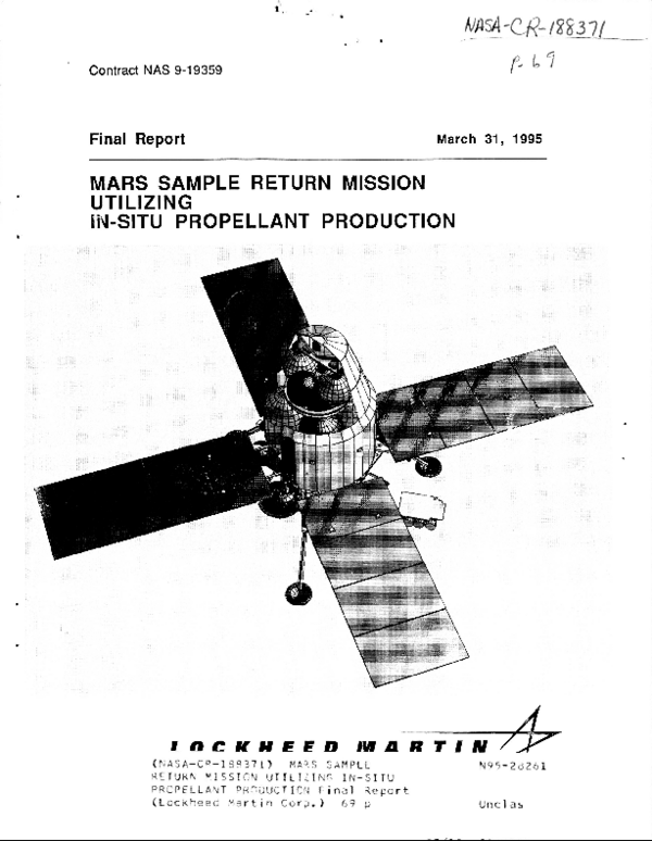 PDF) Mars Sample Return mission utilizing in-situ propellant