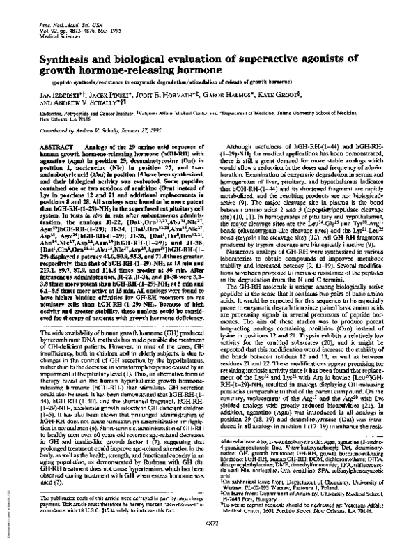 (PDF) Synthesis and biological evaluation of superactive agonists of ...