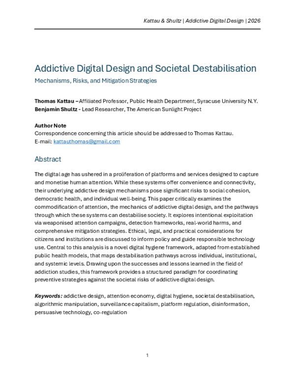 (PDF) Addictive Digital Design and Societal Destabilisation Mechanisms ...