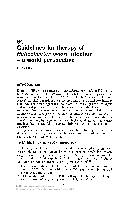 (PDF) Guidelines for therapy of Helicobacter pylori infection — a world ...