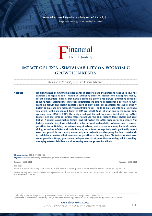 (PDF) IMPACT OF FISCAL SUSTAINABILITY ON ECONOMIC GROWTH IN KENYA
