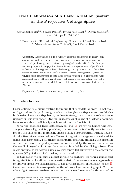 (PDF) Direct Calibration of a Laser Ablation System in the Projective ...