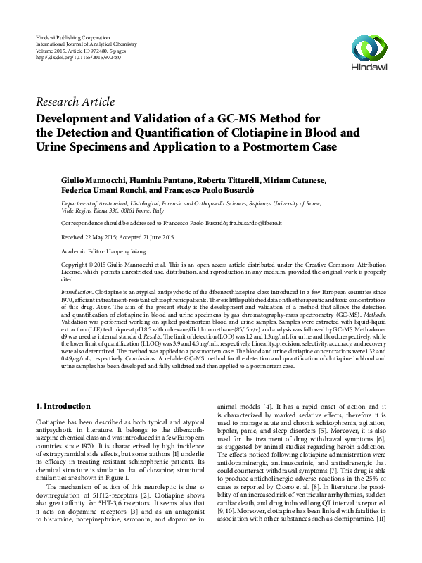(PDF) Development and Validation of a GC-MS Method for the Detection ...