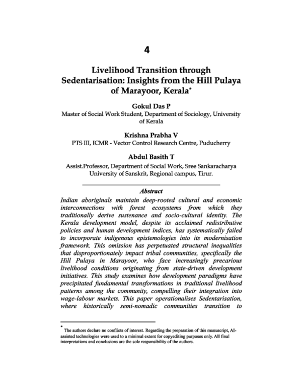 (PDF) Livelihood Transition through Sedentarisation: Insights from the ...