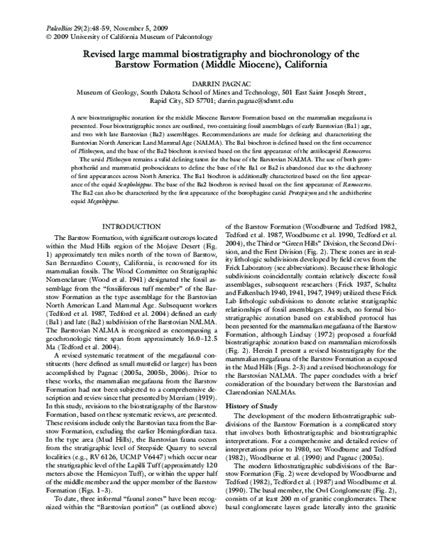 (PDF) Revised Large Mammal Biostratigraphy and Biochronology of the