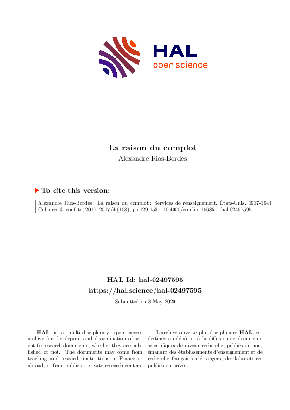 (PDF) La raison du complot