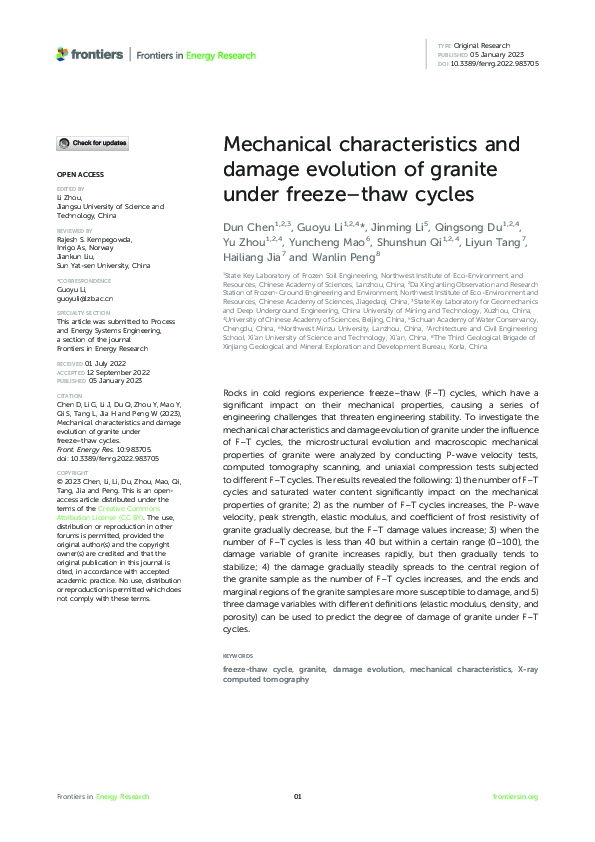 (PDF) Mechanical characteristics and damage evolution of granite under ...